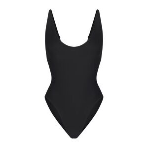 Skims black onyx scoop neck swimsuit